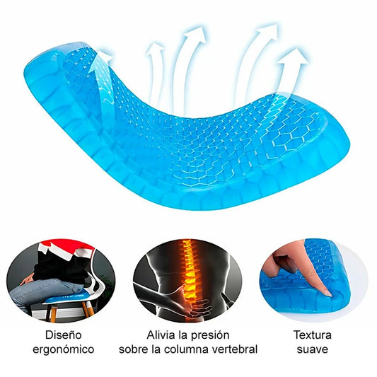 Almohadón de gel viscoelástico, ergonómico con estructura de panal y funda lavable